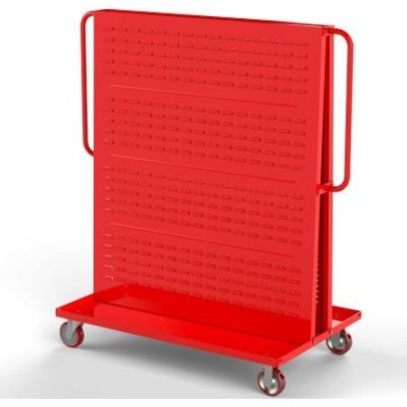 VALLEY CRAFT Valley Craft Modular A-Frame Bin Cart F89547 w/1 Louvered 1 Round-Peg Pegboard 48"W x 30"D x 62" Red F89547R